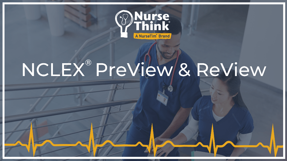 title card for NurseThink® Next Gen PreView & ReView play to click